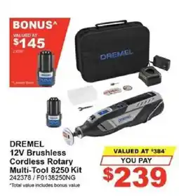 Total Tools Dremel 12V Brushless Cordless Rotary Multi-Tool 8250 Kit offer
