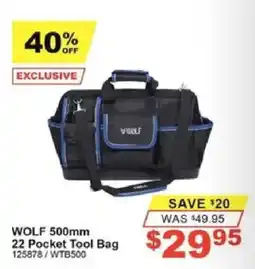 Total Tools Wolf 500mm 22 Pocket Tool Bag offer