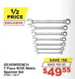 Total Tools Gearwrench 7 Piece R/OE Metric Spanner Set offer