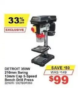 Total Tools Detroit 350W Bench Drill Press offer