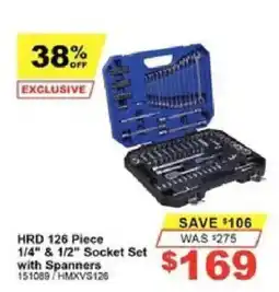 Total Tools HRD 126 Piece 1/4" & 1/2" Socket Set with Spanners offer