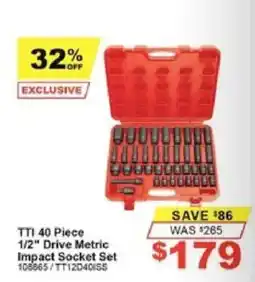 Total Tools TTI 40 Piece 1/2" Drive Metric Impact Socket Set offer
