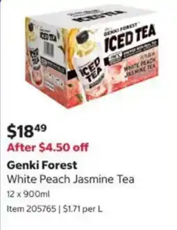 Costco Genki Forest White Peach Jasmine Tea offer