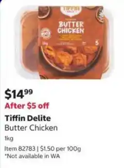 Costco Tiffin Delite Butter Chicken offer