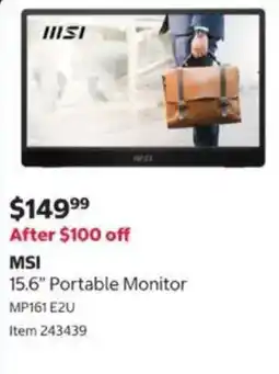 Costco MSI 15.6" Portable Monitor offer