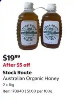 Costco Stock Route Australian Organic Honey offer
