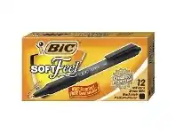 Officeworks BIC SoftFeel Ballpoint Pens Black 12 Pack offer