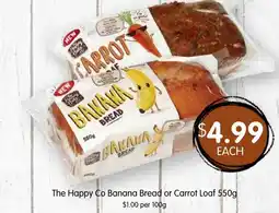Spudshed The Happy Co Banana Bread or Carrot Loaf offer