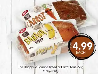 The Happy Co Banana Bread or Carrot Loaf