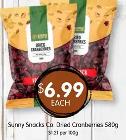 Spudshed Sunny Snacks Co. Dried Cranberries offer