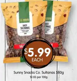 Spudshed Sunny Snacks Co. Sultanas offer