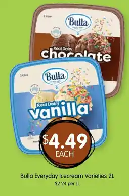 Spudshed Bulla Everyday Icecream Varieties offer