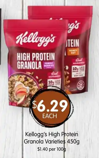 Spudshed Kellogg's High Protein Granola Varieties offer