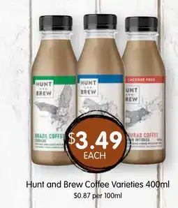 Spudshed Hunt and Brew Coffee Varieties offer