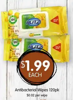 Spudshed Blitz Antibacterial Wipes offer