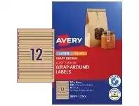 Officeworks Avery Wraparound Label 190 x 16mm Kraft 180 Pack offer