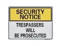 Officeworks Sandleford Trespassers Will Be Prosecuted Sign 300 x 225mm offer