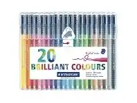 Officeworks Staedtler Tri Plus Fibre Tip Pens Brilliant Colours Pack 20 offer
