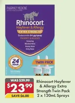 Pharmacy4Less Rhinocort Hayfever & Allergy Extra Strength Twin Pack offer