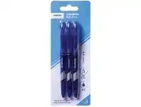 Officeworks J.Burrows Erasable Gel Pens 0.7mm Blue 3 Pack offer