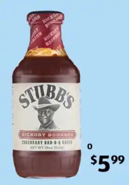 ALDI Stubbs Hickory Bourbon Legendary Bar-B-Q Sauce offer