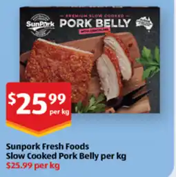 ALDI Sunpork Fresh Foods Slow Cooked Pork Belly offer