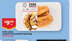 ALDI Petite Cuisine Crumbed Pork Schnitzels offer