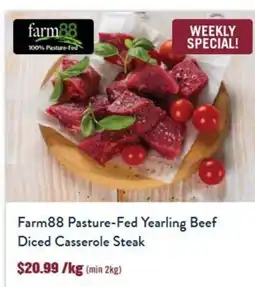 Tasman Butchers Farm88 Pasture-Fed Yearling Beef Diced Casserole Steak offer