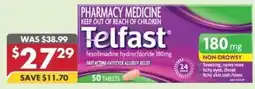 Pharmacy4Less Telfast fexofenadine hydrochloride 180mg offer