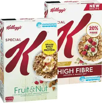 Woolworths Kellogg’s Special K High Fibre 385g or Fruit & Nut Medley 430g offer