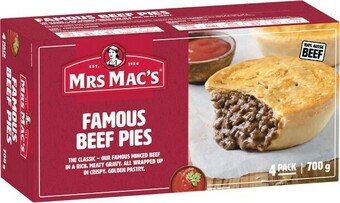 Woolworths Mrs Mac’s Pies 700g Pk 4 offer