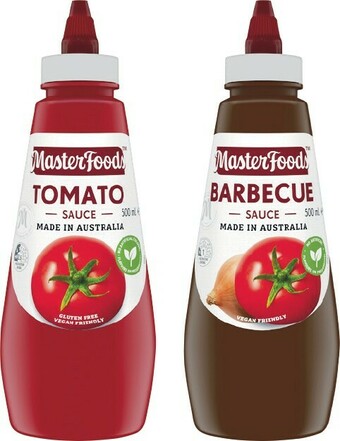 Woolworths MasterFoods Tomato or Barbecue Sauce 475-500ml offer