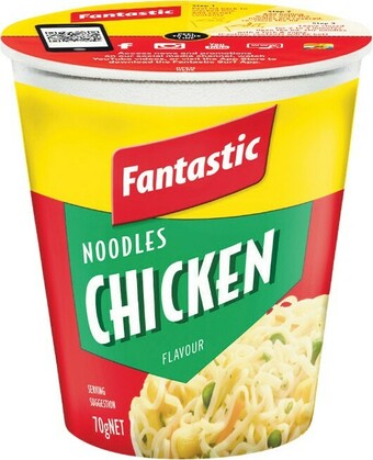 Woolworths Fantastic Noodles Cup or Bowl 70-85g offer