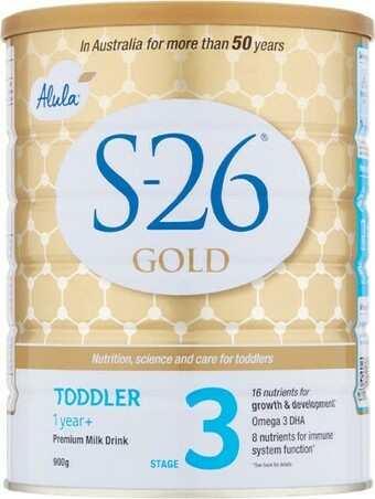 Woolworths S-26 Alula Gold Toddler Stage 3 Baby Formula 900g – Limit 2 per Customer offer