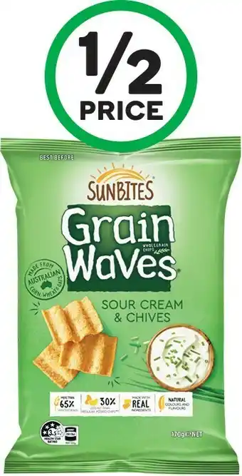 Woolworths Sunbites Grain Waves 170g or Smith’s Baked 110g offer
