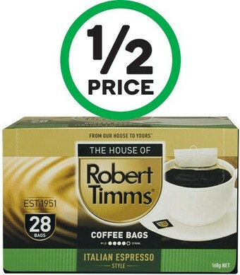 Woolworths Robert Timms Coffee Bags Pk 28 offer
