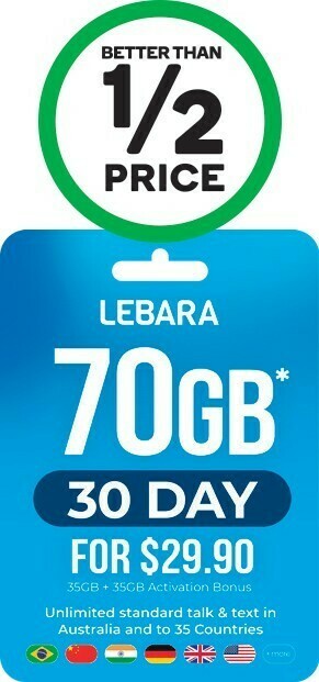 Woolworths Lebara $29.90 Starter Pack~ offer