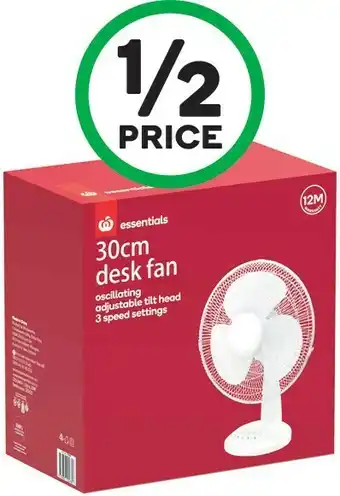 Woolworths Essentials Desk Fan 30cm offer