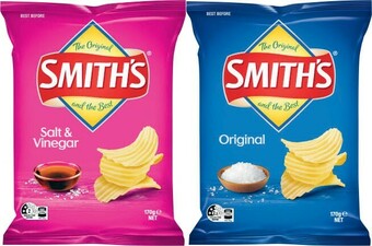 Coles Smith’s Crinkle Cut Potato Chips 150g-170g offer
