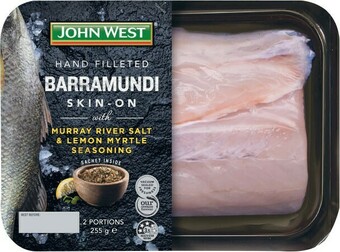 Coles John West Barramundi Skin On with Murray River Salt & Lemon Myrtle Seasoning 255g offer