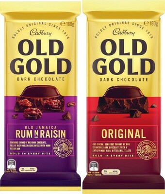 Coles Cadbury Old Gold Block Chocolate 170g-180g or Toblerone 200g offer