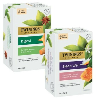 Coles Twinings Livewell Infusions Tea Bags 12 Pack-18 Pack offer