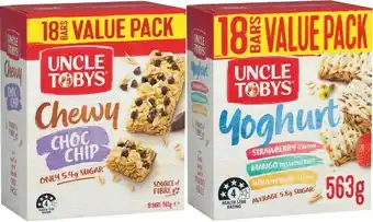 Coles Uncle Tobys Muesli Bars Value Pack 563g offer
