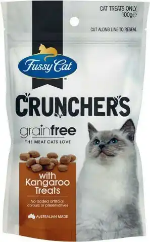 Fussy Cat Crunchers Grainfree Cat Treats 100g offer at Coles