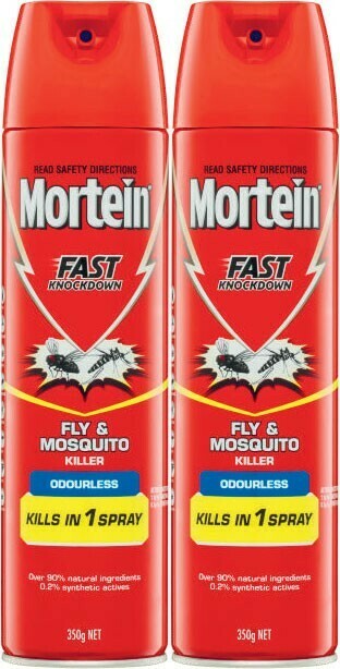 Coles Mortein Fast Knockdown Fly & Mosquito Killer Odourless 350g offer