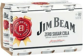 Coles Jim Beam Zero Sugar Cola Cans 6x375mL offer