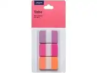 Officeworks J.Burrows Tabs 25x38mm Purple/Pink/Orange 3 Pack offer