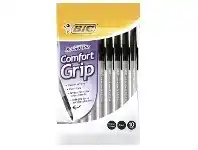 Officeworks BIC Round Stic Comfort Grip Ballpoint Pens Black 10 Pack offer