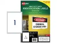 Officeworks Avery Heavy Duty Labels 1UP 25 Pack offer