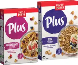 IGA Uncle Tobys Plus Cereal 620‑705g or Nestlé Milo Cereal 535‑620g Selected Varieties offer